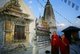 Nepal: Monks circumambulate the main stupa, Swayambhunath (Monkey Temple), Kathmandu Valley